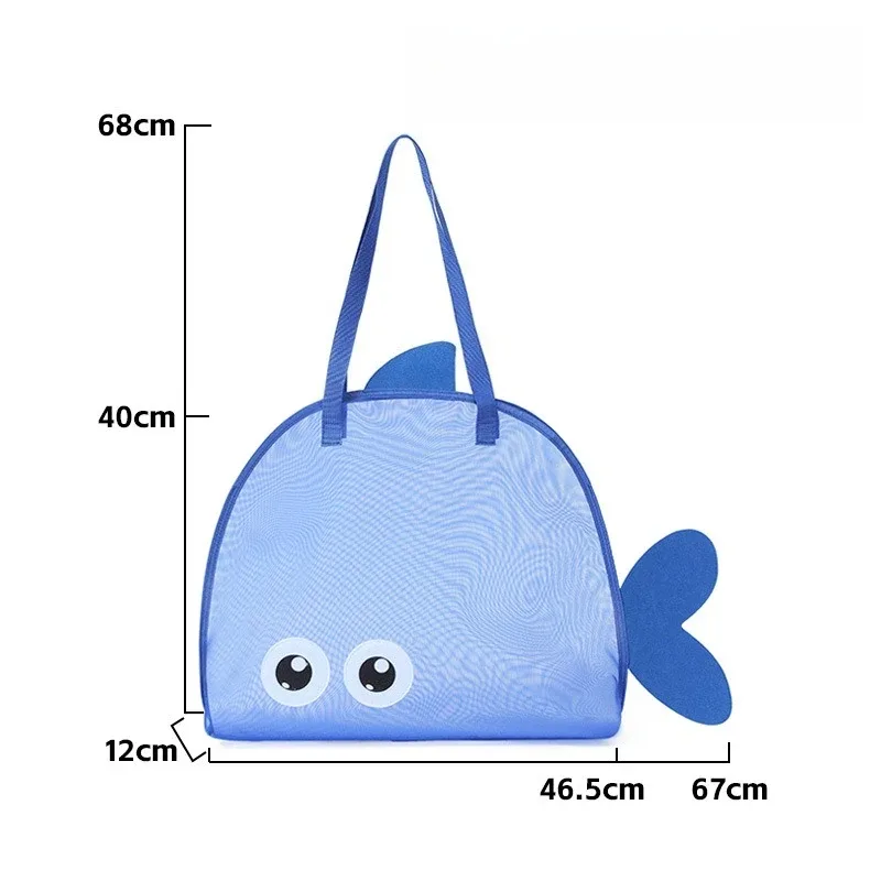 sac de plage en maille en forme de poisson pour enfants, sac de rangement léger pour jouets, sac à main portable pour enfants, organisateur d'été pour la plage et la piscine en extérieur