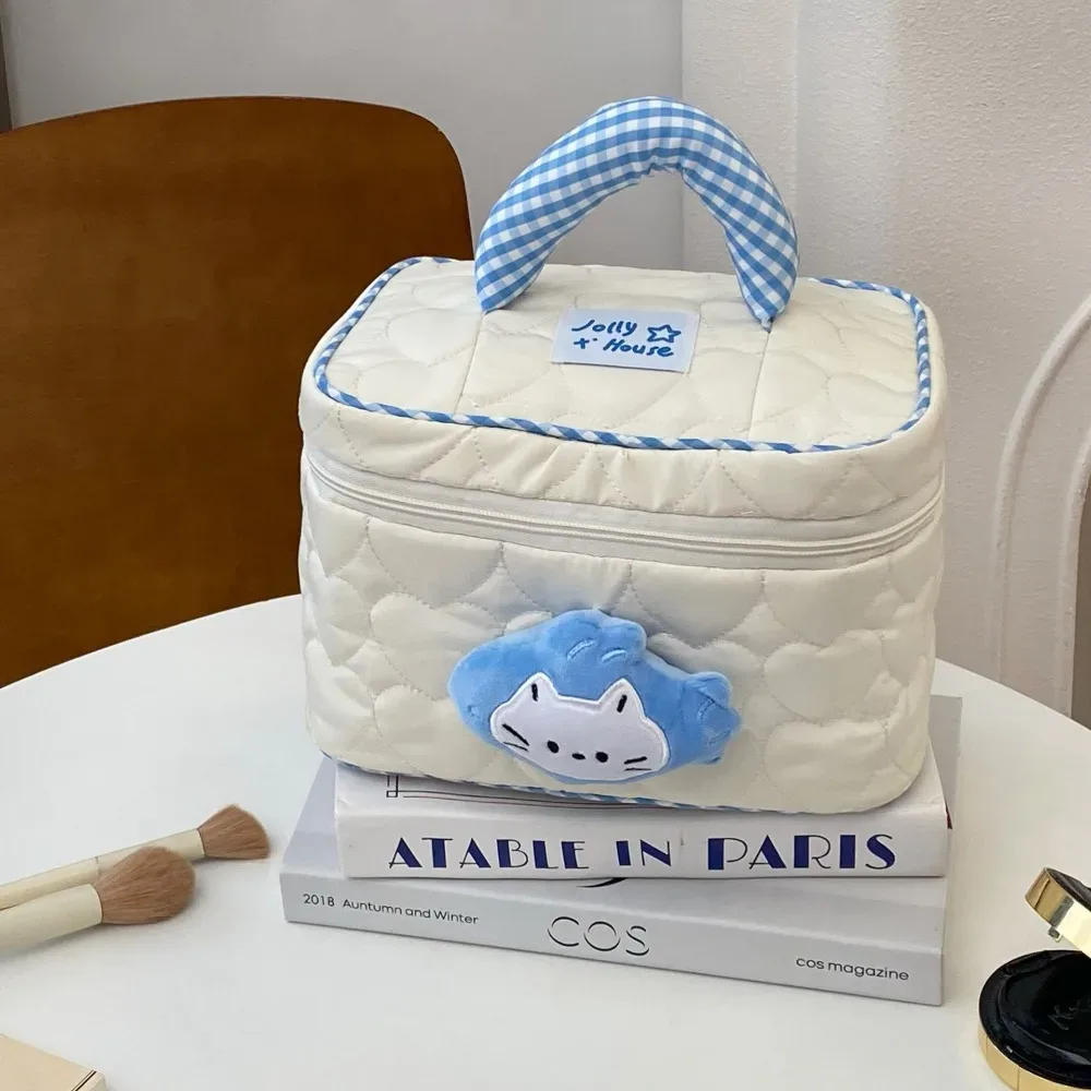 trousse de maquillage dopamine colorée mignonne en forme de cabane kawaii, étui cosmétique portable en forme de maison, trousse de toilette à fermeture éclair pour voyage