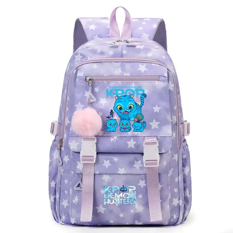 sacs à dos d'école kpop demon hunters, sacs d'école pour étudiants, sac à dos de voyage à la mode pour filles, sac à dos étanche avec fermeture éclair, sac à dos pour ordinateur portable