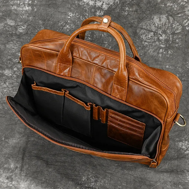 newsbirds-sac à main en cuir véritable pour hommes, sac à bandoulière messenger business, sac pour ordinateur portable 15.6 pouces, sacs à main pour hommes, couches