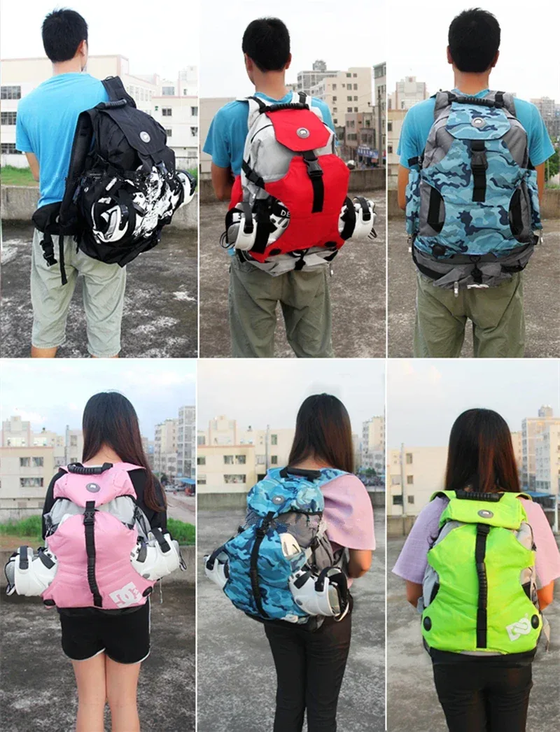 Sac à dos de transport de patins à roulettes pour hommes et femmes, chaussures de patinage en ligne, sac à dos de rangement de patins à glace pour enfants, sacs de sport de plein air