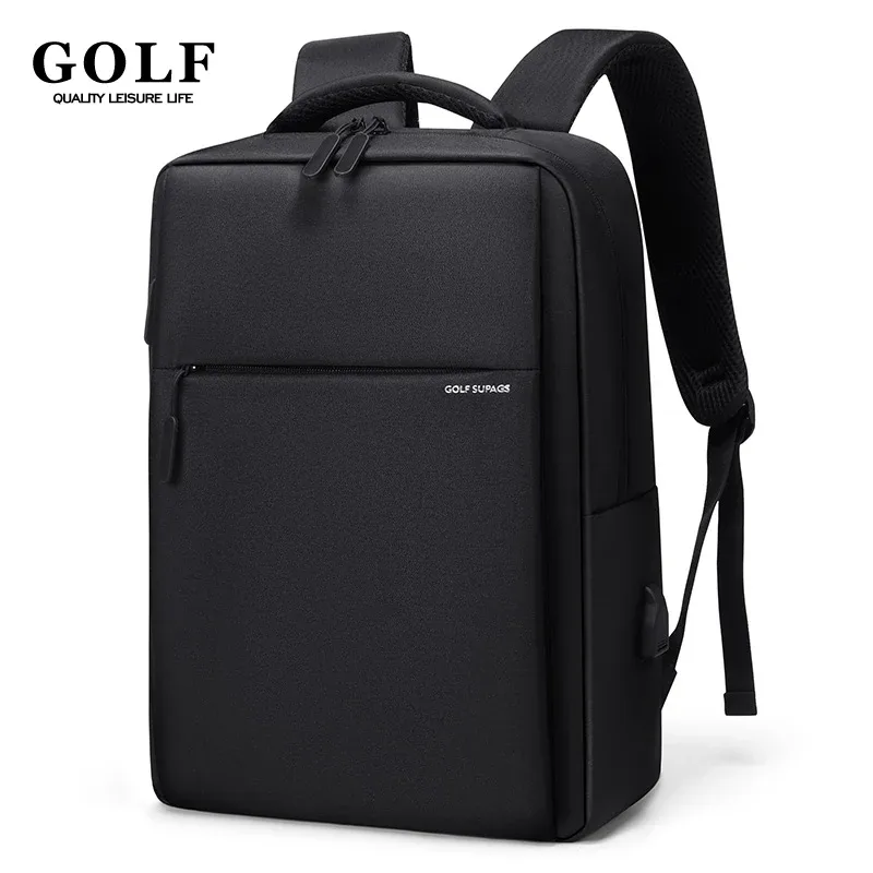 GOLF-Sac à dos pour ordinateur portable de grande capacité pour hommes, sacs de voyage étanches noirs avec chargeur de procureur, école de procureur, affaires, 15.6 pouces, nouveau