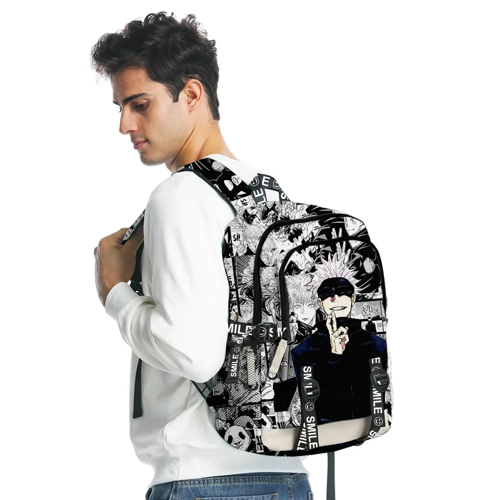 anime satoru gojo école sac à dos sac à dos pour ordinateur portable garçons filles adolescents sac d'école sac de voyage mochila sac à bandoulière