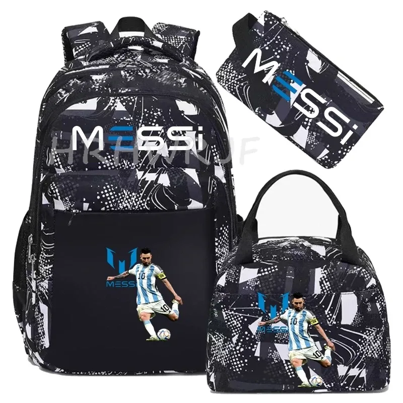 sac à dos de football messi, camouflage, pour garçons et filles, sac de voyage multifonctionnel, grande capacité, sac d'école pour femmes et hommes, sac à dos pour ordinateur portable usb, mochilas