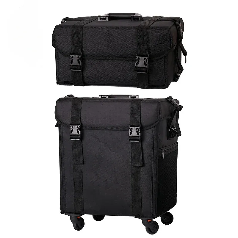 valise à roulettes professionnelle, grand sac à cosmétiques, trolley, broderie, maquillage, miles, rolley