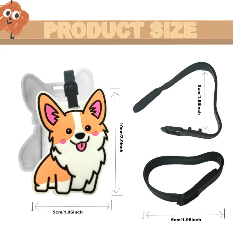accessoires de voyage tendance, animaux mignons, étiquettes de bagages, sacs de voyage en silicone, accessoire