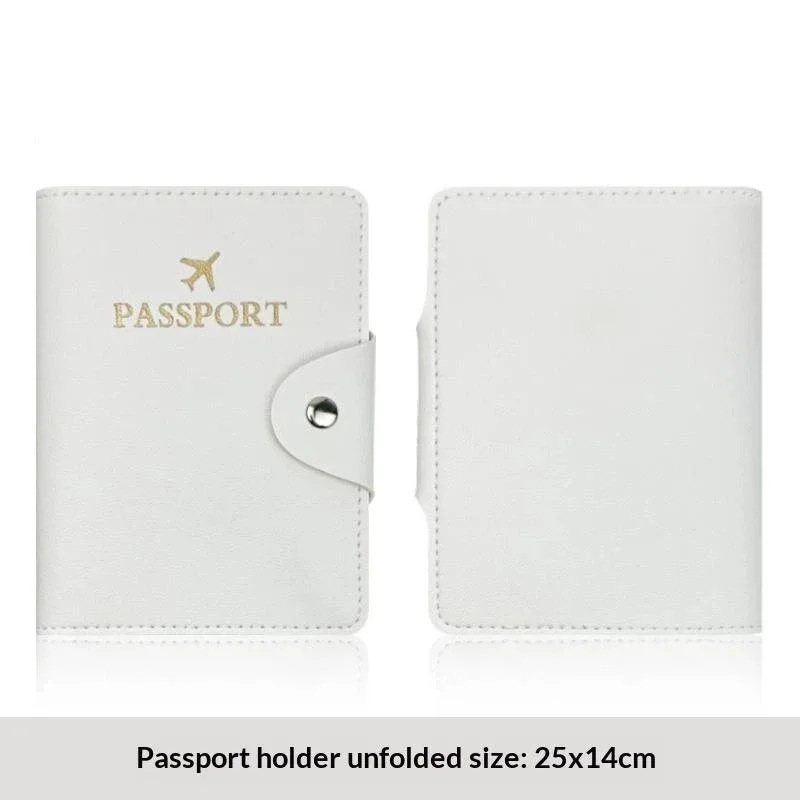 portefeuille organisateur de passeport en cuir pu avec fermeture à pression, multicolores, compagnon de voyage pour femme