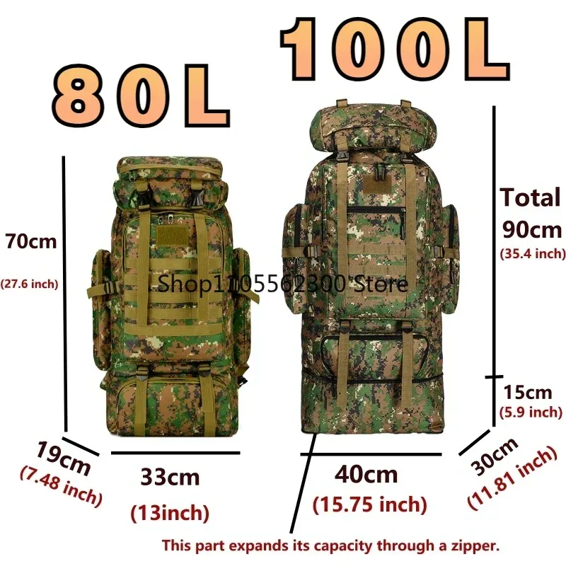 sac à dos de montagne 80l/100l, sac d'escalade, sacs à dos tactiques, grand sac à dos pour la randonnée, le camping et les voyages en plein air