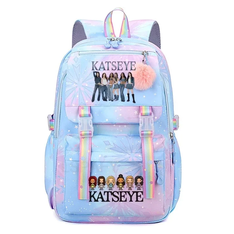 nouveau sac à dos katseye pour femme, grande capacité, sac à dos d'université tendance, sacs d'école pour ordinateur portable, sacs de voyage pour filles, yk2