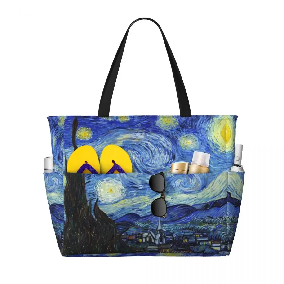 sac fourre-tout personnalisé van gogh fleurs d'amande femmes grande capacité fleurs peinture salle de sport plage sacs de voyage
