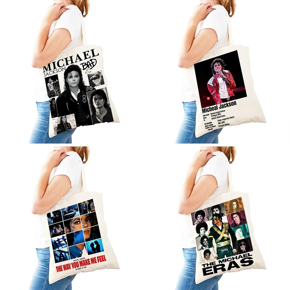 sacs à main michael jackson lady, double impression, super star, sac fourre-tout pour femme, léger, album, sac à main pour fille