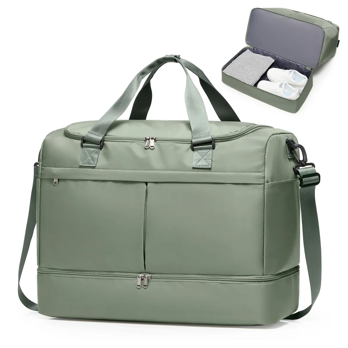 grand sac de voyage, sac de nuit à emporter avec compartiment à chaussures, sacs de week-end pour femmes pour les voyages, les affaires, le sport, l'hôpital