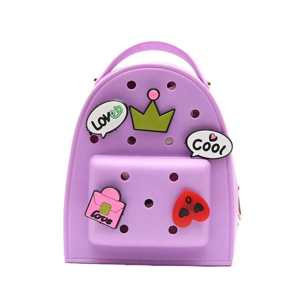 sac à dos en silicone à bretelles réglables, dessin animé, fermeture éclair, étanche, durable, doux, pour la maternelle, pour dames
