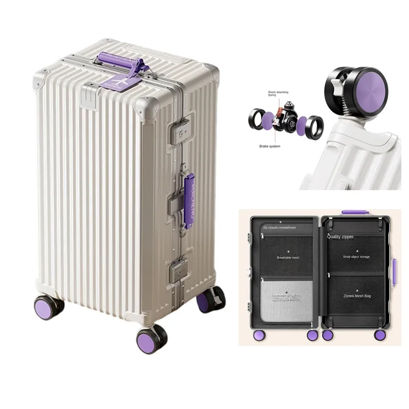 Nouvelle Version Améliorée 3:7 Valise Grande Capacité 28/30/32 Pouces avec Cadre en Aluminium Renforcé, Valise de Voyage en PC, Valise à Roulettes Multifonctionnelle
