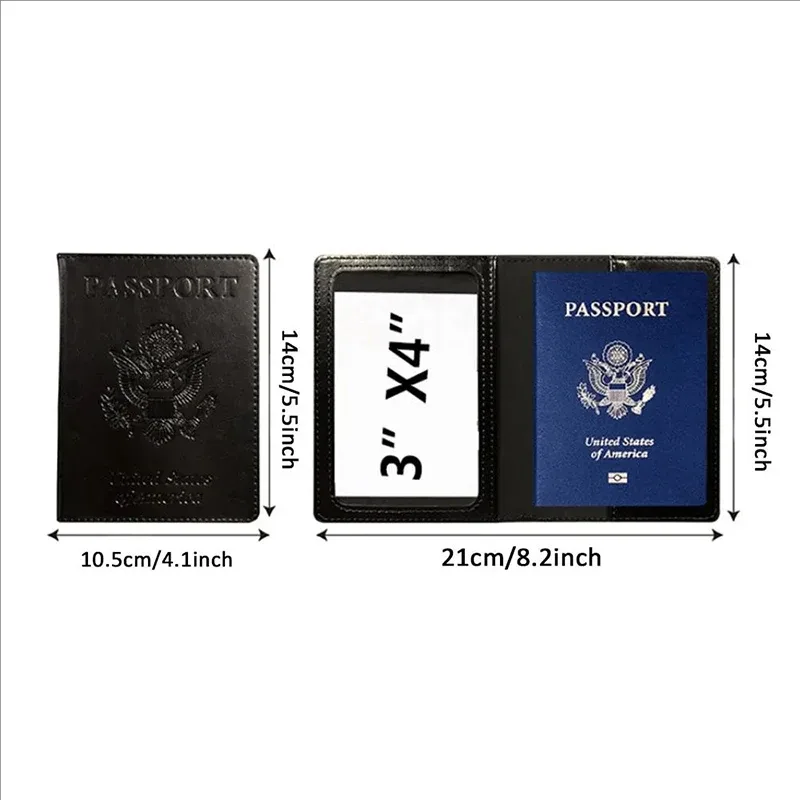 porte-passeport en cuir pu à motif gaufré, étui de protection fin pour documents, pour hommes et femmes, pour la vie quotidienne ou les voyages