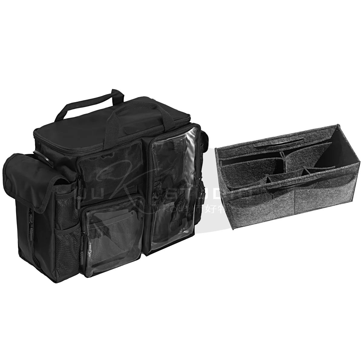 grand sac de maquillage pour artistes, organisateur de retouche professionnel sur site, sac de rangement d'insertion cosmétique