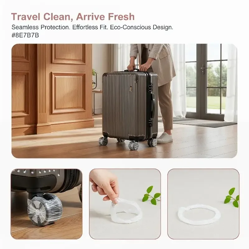 housses de roues de bagages jetables, 50/80 pièces, protections de valises, accessoires de voyage universels pour valises à roulettes