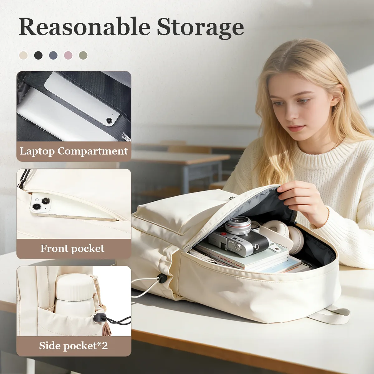 sac à dos scolaire pour adolescentes, sac d'école pour collégiennes, sac à dos léger pour femmes, sac à dos imperméable pour ordinateur portable, sacs à dos décontractés pour le travail