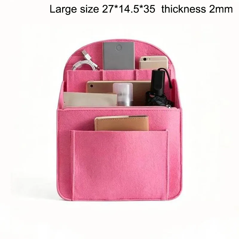 organisateur de sac à dos en feutre, insert multi-compartiments, doublure de sac, grande capacité, séparateur léger pour le voyage, l'école et le rangement