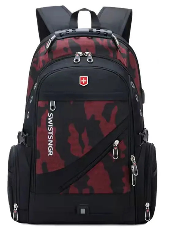 sac à dos suisse pour hommes 17.3 pouces ordinateur portable école sacs de voyage unisexe grande capacité sac à dos étanche mochila d'affaires