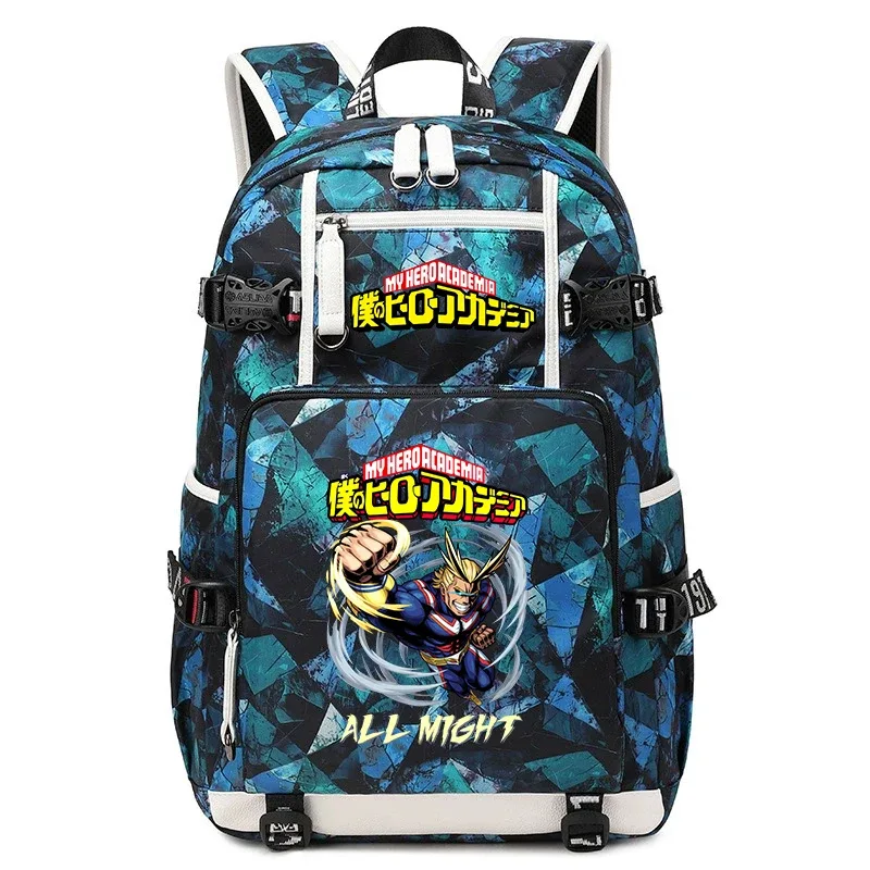 sac à dos d'école imprimé my hero academia, grande capacité, sac à dos décontracté pour garçons et filles, sac à livres de voyage pour enfants