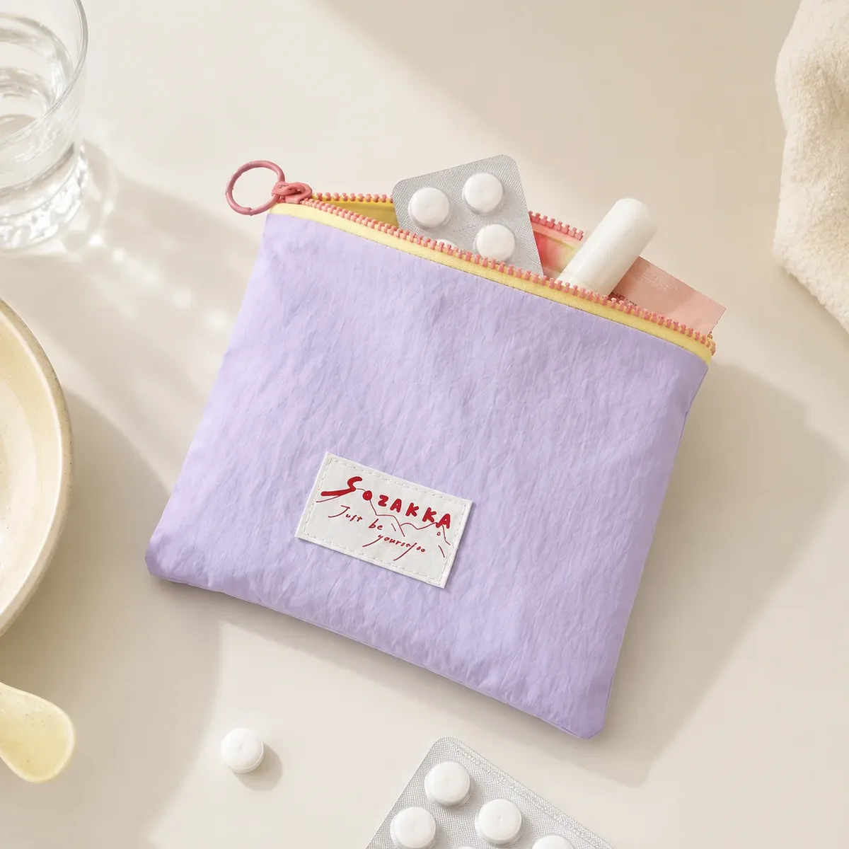 pochette de maquillage simple en toile, grande trousse de rangement pour cosmétiques, pochette coréenne pour femmes, mignonne trousse de toilette et de beauté