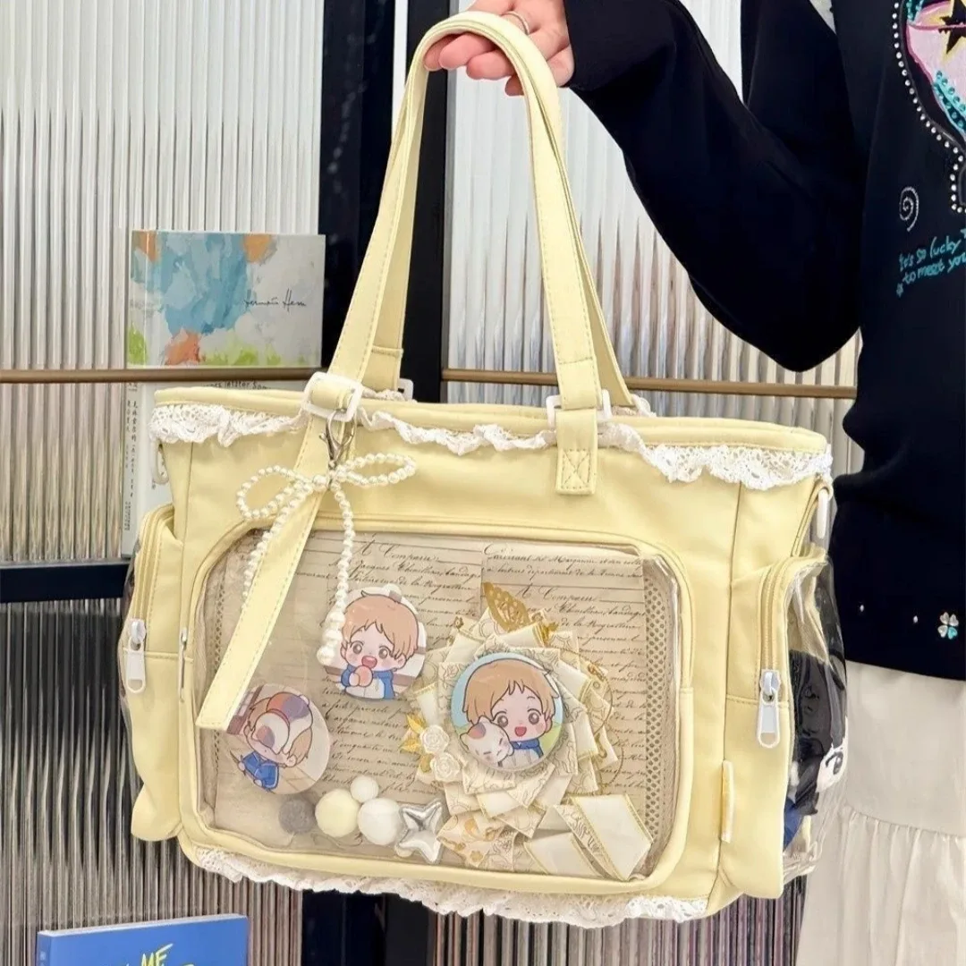 sac à bandoulière kawaii transparent, sac à poupée transparent, sac itabag, sac fourre-tout anime pour les voyages, les sorties décontractées et le shopping