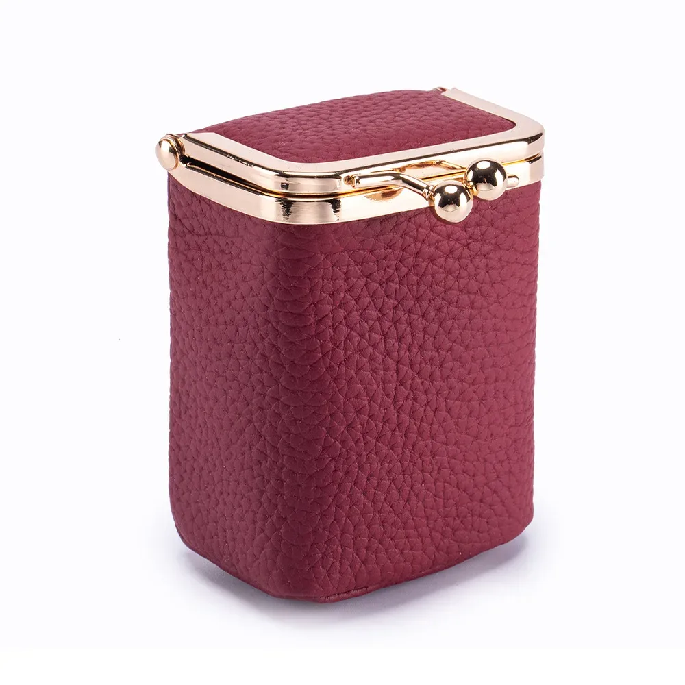 nouveaux portefeuilles en cuir véritable, porte-monnaie de marque kiss lock, petit sac d'argent en cuir de vache souple, pochette de maquillage mignonne, étui organisateur de rouge à lèvres