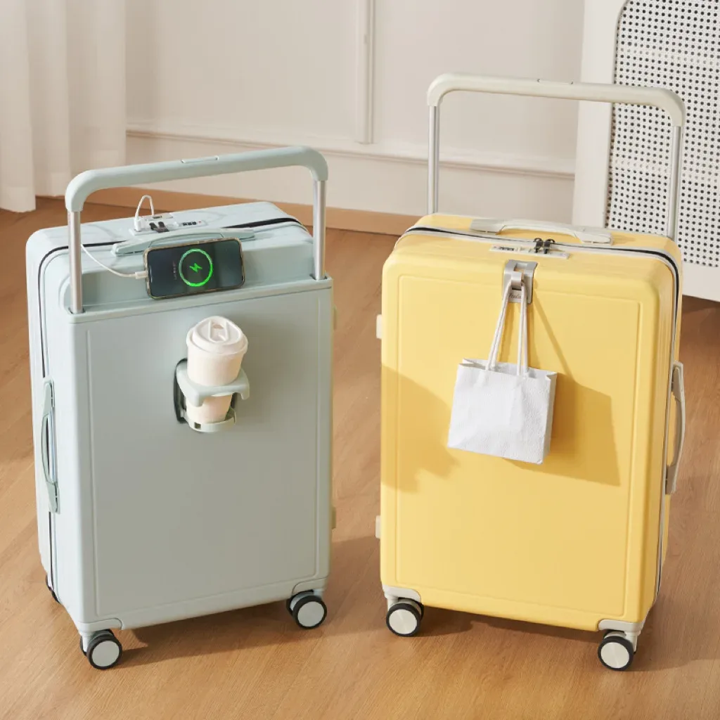 valise à roulettes large 20 pouces légère pour bagage cabine, valise de voyage multifonctionnelle 24/26 pouces grande capacité