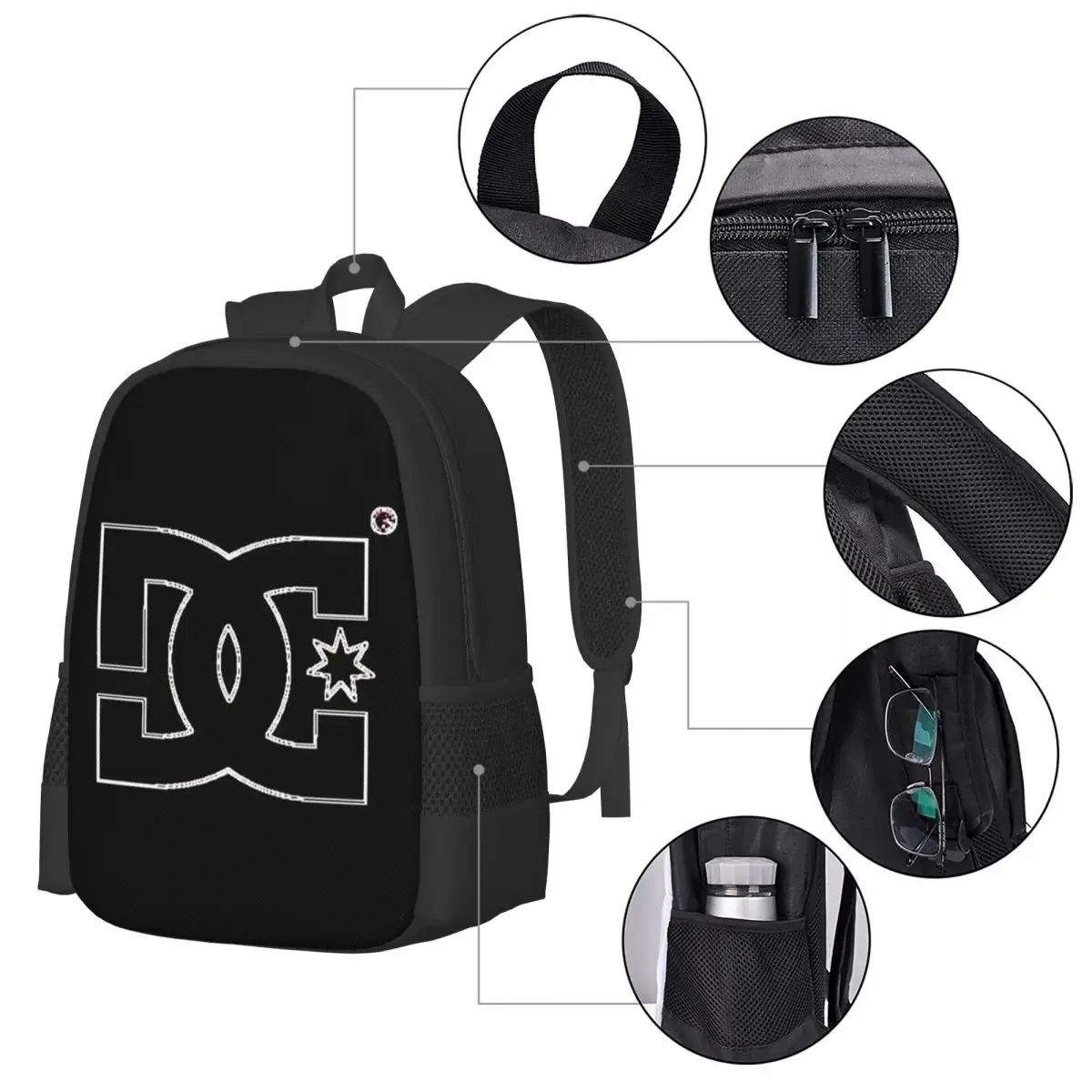 sac à dos d'étudiant dc shoe co, sac d'école, sac de randonnée, sac de voyage pour garçons et filles, sac à dos tendance, sacs à bandoulière
