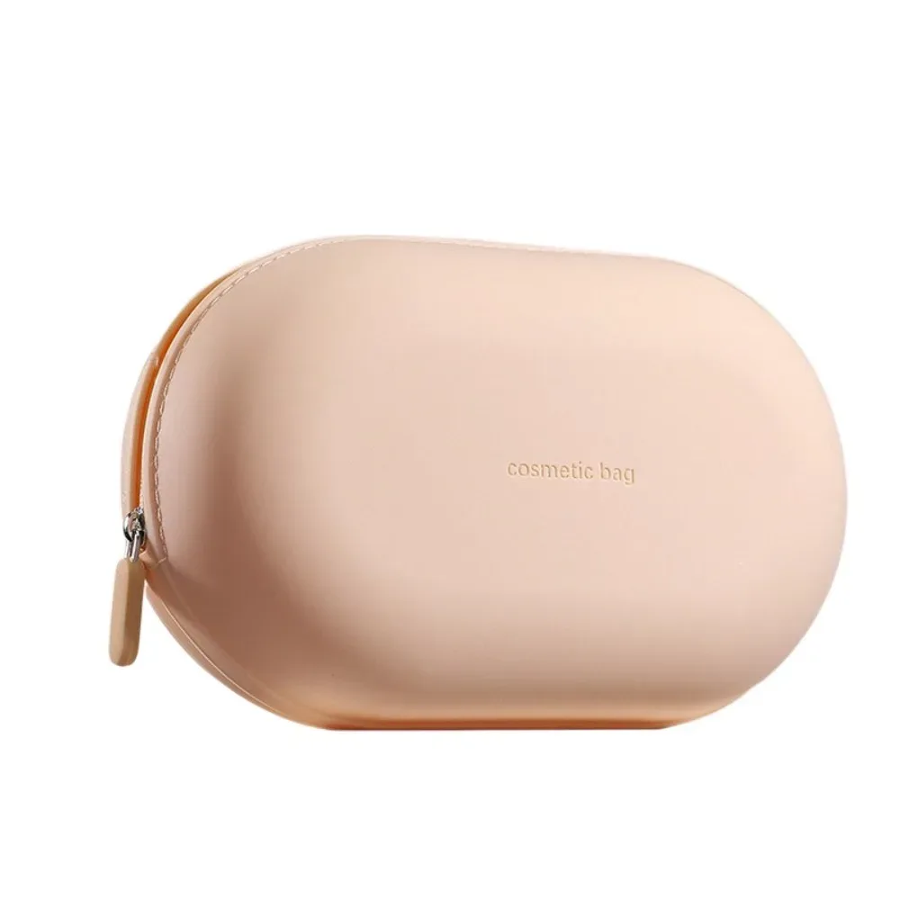 sac à cosmétiques portable en silicone de grande capacité, sac de rangement de voyage étanche à fermeture éclair, porte-monnaie souple anti-poussière, petit article