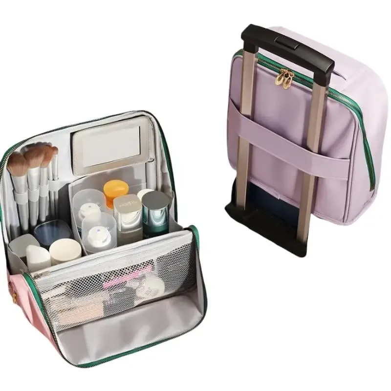 sac à cosmétiques portable de grande capacité, rangement vertical de bureau, sac de rangement multifonctionnel pour cosmétiques, sac de rangement pour stylos et fournitures de bureau