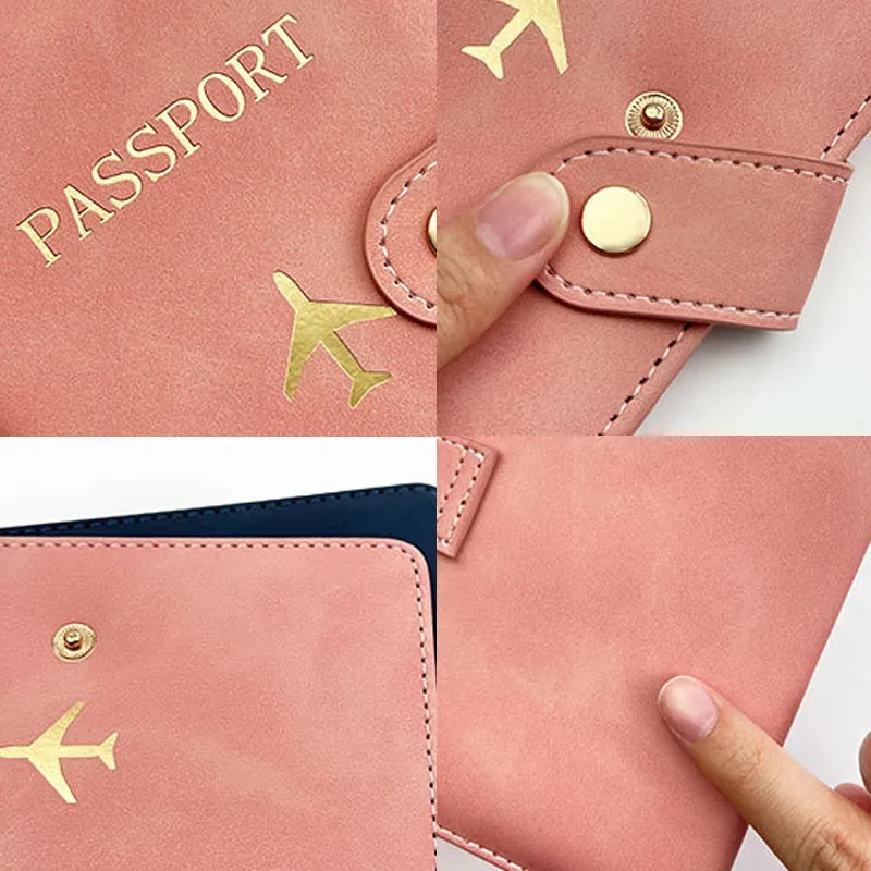 nouvelle couverture de passeport boucle homme femmes porte-passeport de voyage, porte-étui de passeport demoiselle d'honneur groomsman cadeau passeport portefeuille