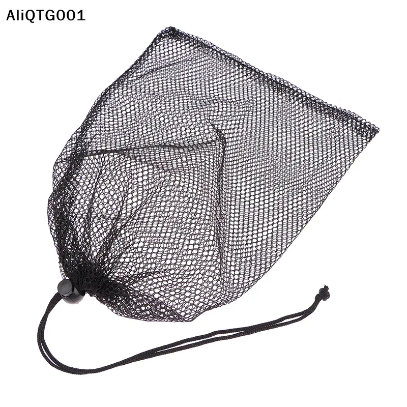 sac à cordon en maille de nylon durable polyvalent noir pour la maison voyage activités de plein air pochette de rangement du linge avec sac de trucs