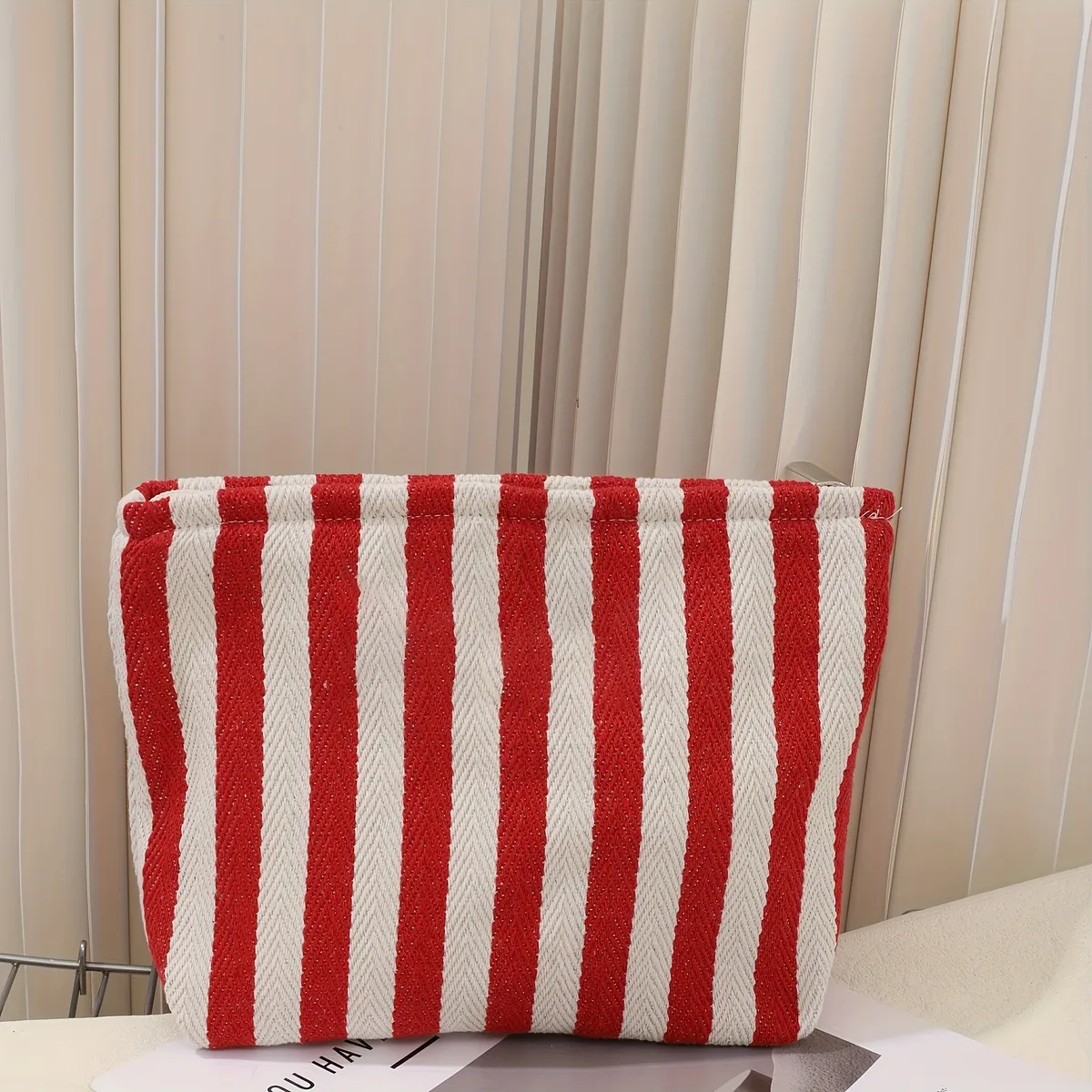 trousse de maquillage rayée personnalisée, broderie du nom, pochette cosmétique, grande capacité, organisateur de toilette de voyage, cadeau pour femmes