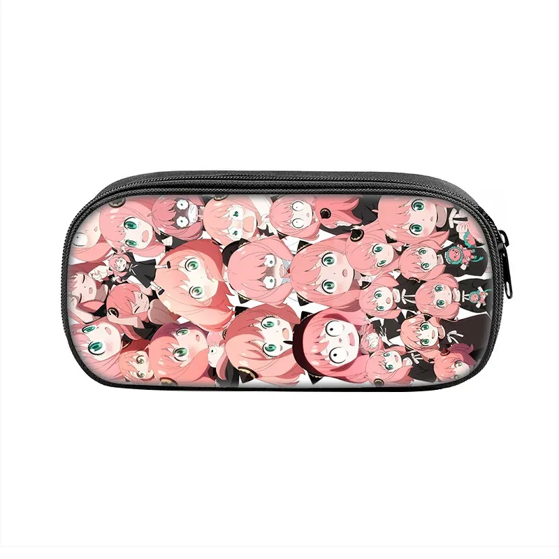 boîte à stylos espion × famille, sac pour étudiants, fournitures scolaires de grande capacité, trousses à crayons de jeu à fermeture éclair, cadeau d'anniversaire pour enfants