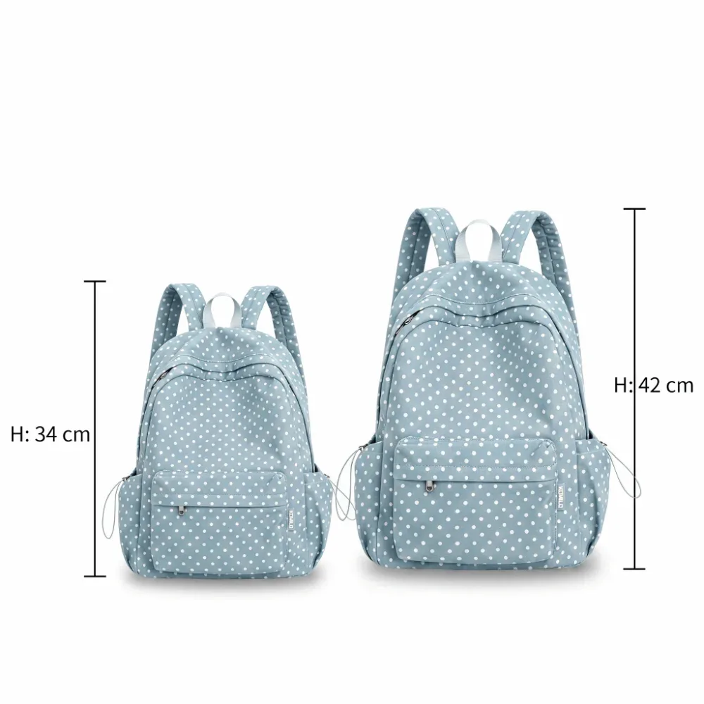 sac à dos scolaire tendance à motif à pois, grande capacité, sac de voyage décontracté, léger, nouveau sac pour ordinateur portable, idéal pour le lycée.