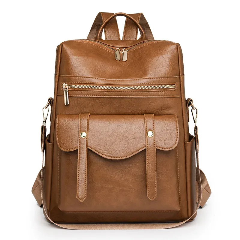 sac à dos en cuir souple de haute qualité pour femmes, nouveau style britannique, sac d'école polyvalent pour célébrités d'internet avec matériau pu