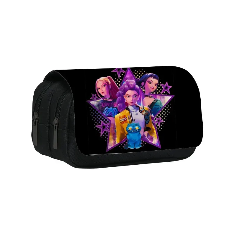 étui à crayons multi-compartiments pour enfants, motif dessin animé kpop demon hunters, léger, trousse à crayons pour enfants, boîte à crayons pour enfants