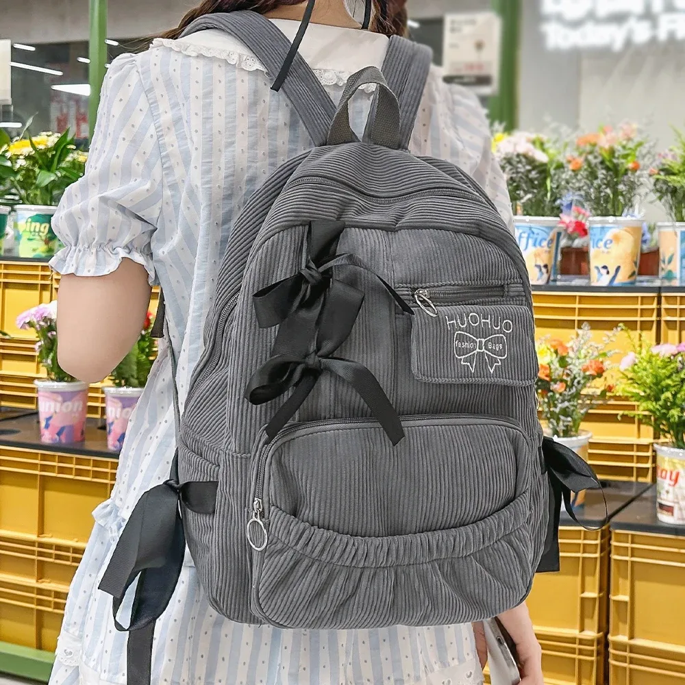 nouveau sac à dos coréen 2026 polyvalent pour étudiantes – style tendance avec nœud pour le quotidien