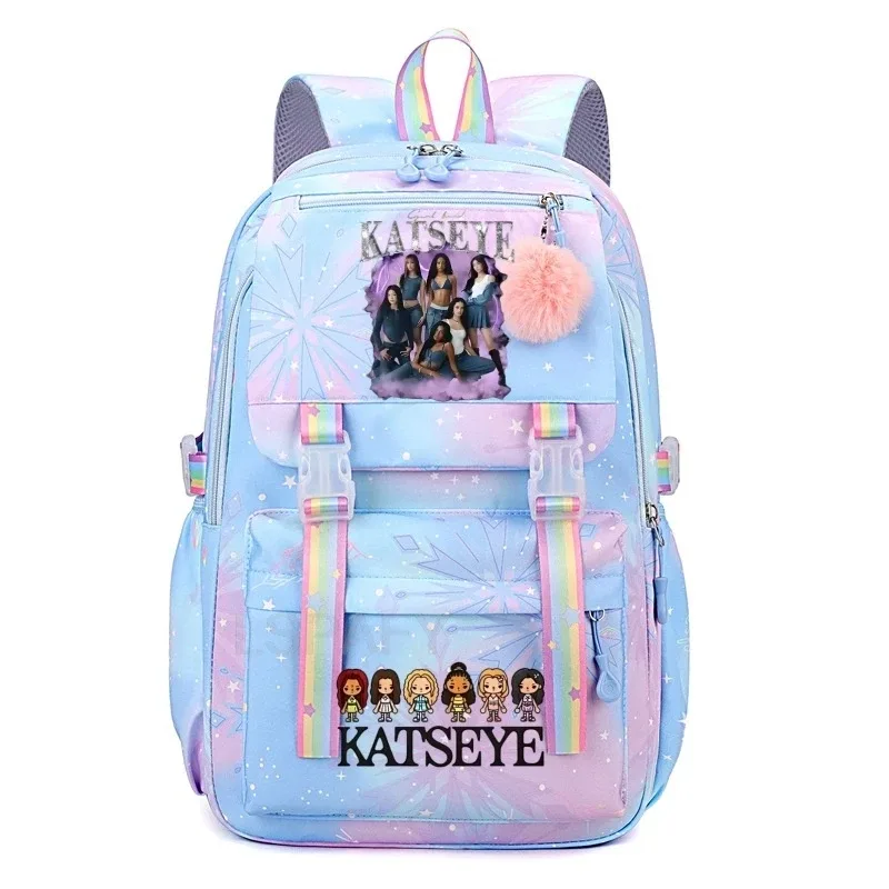 nouveau sac à dos katseye pour femme, grande capacité, sac à dos d'université tendance, sacs d'école pour ordinateur portable, sacs de voyage pour filles, yk2