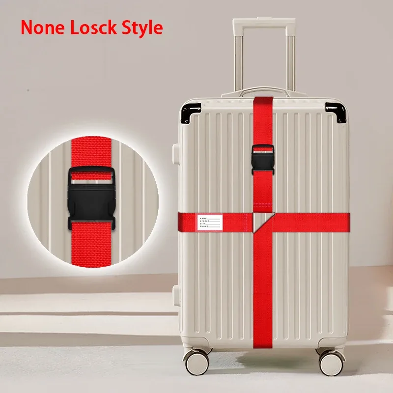 sangles de bagages en nylon avec porte-carte d'identité, réglables, pour l'organisation des bagages, avec serrure à combinaison, accessoires de voyage anti-perte