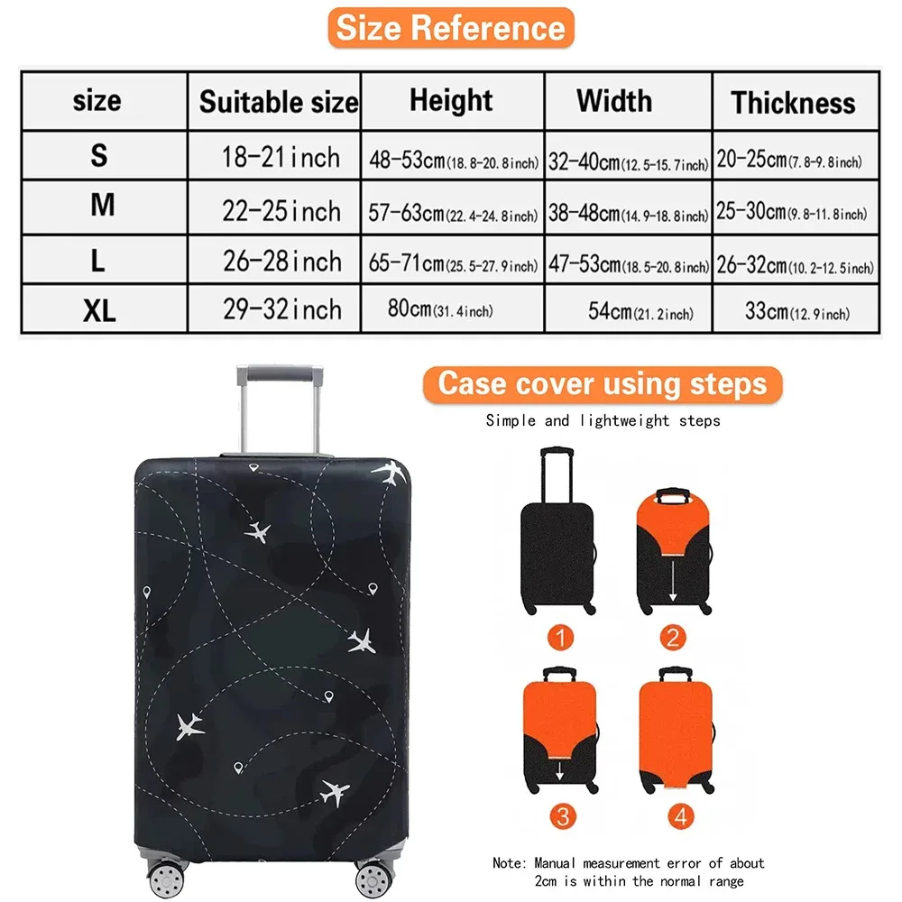 housse de protection pour bagages, accessoires de voyage, anti-poussière et résistante à l'usure, série letter, 18-32 pouces