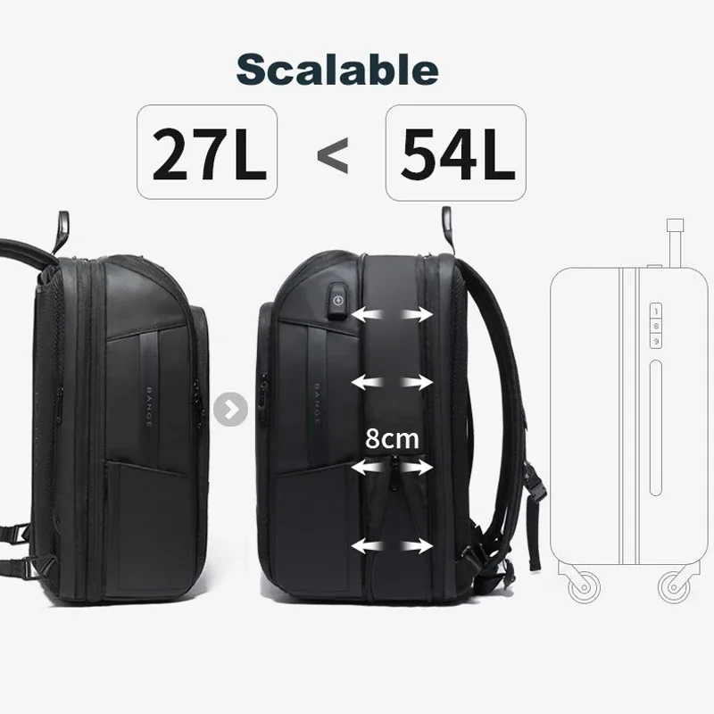sacs à dos de style anglais pour hommes et femmes, sac à dos de voyage pour ordinateur portable, sac fourre-tout évolutif, grande capacité, antivol, bagages de luxe, 15.6"
