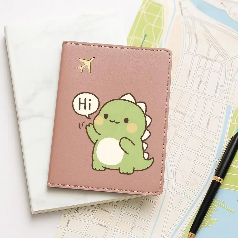 porte-passeport imprimé dinosaure mignon, portefeuille de voyage élégant, joli cadeau d'anniversaire pour femmes