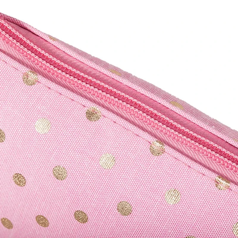 sac à cosmétiques en toile imperméable, sac à main décontracté, sac de rangement pour poudres lavables à pois