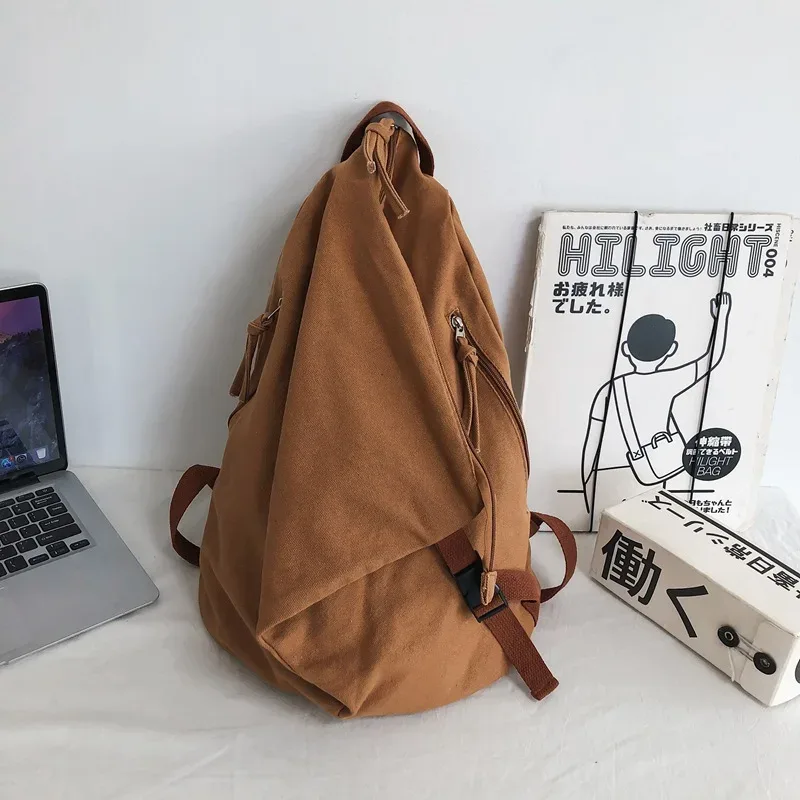 sac à dos de couleur unie pour femmes 2026 en toile lavée, pour adolescentes, filles, sacs d'école, sacs de voyage, sac à dos pour hommes, grande capacité, sac de jour