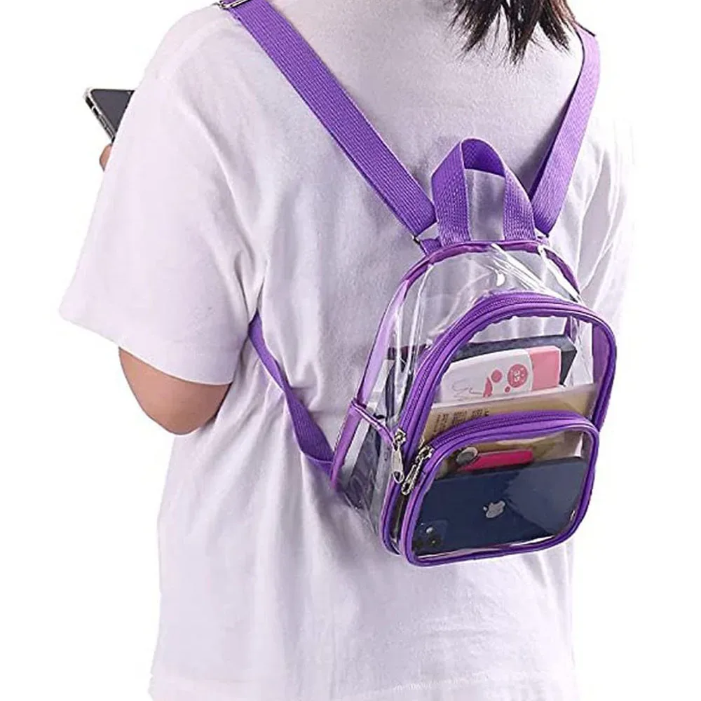 sac transparent en pvc pour hommes et femmes, mini sac à dos de voyage imperméable pour sports de plein air, sac de sport portable visible