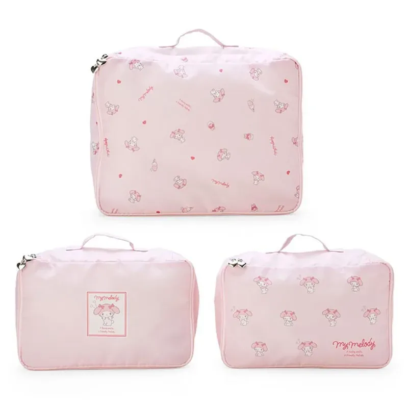 ensemble de 3 sacs de voyage tendance et populaires, sac de voyage mignon kuromi pour femmes, sac de rangement de grande capacité, sac à bagages 3 pièces