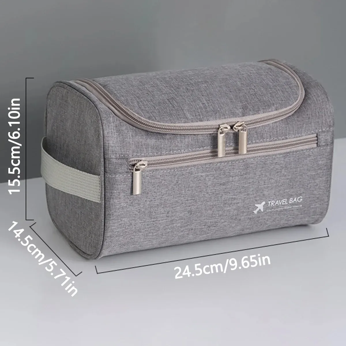 trousse de toilette de voyage portable, sac de rangement pliable de grande capacité, sac de rangement multifonctionnel à crochet